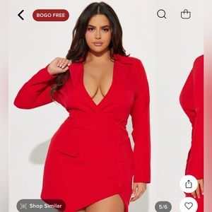Red Fashion Nova Lola Blazer Mini Dress | Size 2X